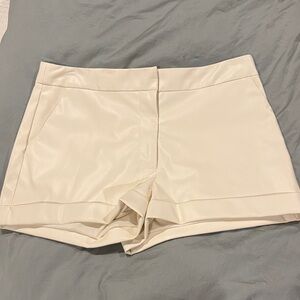 S’edge off white faux leather shorts